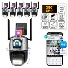 Kit x 6 Cámaras De Seguridad Dual Gadnic P1-QQ4 Seguimiento Sirena Resolución HD Visión Nocturna App Móvil