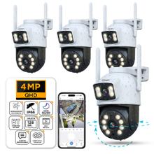 Kit X 4 Cámara de Seguridad Ziyen ZX57 Lente Dual 4MP Domo Exterior WiFi Control Por App