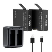 Baterías Recargables Akaso 1550 mAh Cargador Doble USB Compatible Cámara Brave 8