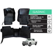 Cubre Alfombras Para Volkswagen Amarok V6 Gadnic 2023+ Juego Completo 3 Piezas EVA 8 mm PVC 0.8 mm Bordes Elevados All Weather Antideslizantes
