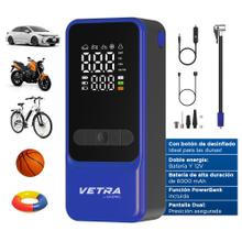 Inflador Portátil Vetra by Gadnic Función Desinflado 150 PSI Con Linterna 
