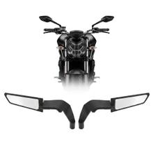Par De Espejos Retrovisores Vetra By Gadnic Wind Wing Aleacion De Aluminio 8.5 x 23 cm Aspas Giratorias Compatible M8 M10 Color Negro Para Motocicleta