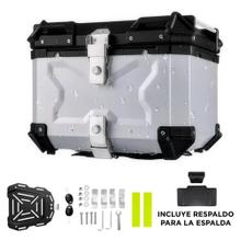 Baúl Para Moto Gadnic Aluminio 45 Litros Baulera Porta Casco Impermeable Cierre Con Llave