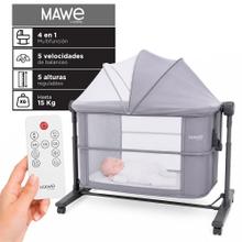 Cuna Mecedora Eléctrica Mawe By Gadnic 4 En 1 Con 5 Alturas Balanceo 5 Velocidades Control Remoto Y Mosquitero