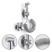 Bidet De Mano Portátil Rieti By Gadnic Acero Inoxidable 304 Con Válvula De Corte Manguera Extensible Y Base 