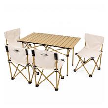 Set De Camping Mesa Enrollable + 4 Sillas Plegables South Port By Gadnic Tela Oxford 600D Estructura Acero Al Carbono