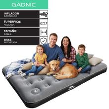 Colchon Inflable Doble Gadnic 191 x 137 x 22 cm Inflador De Pie Integrado Superficie Flocada PVC Laterales Base Reforzada