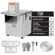 Cortadora De Verduras Industrial Electrica Cuk By Gadnic 200W 220V 140 RPM Acero Inoxidable 5 En 1 5 Rejillas De Corte Cuchilla Para Cubos Y Bastones