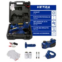 Crique Eléctrico 12v Auto VETRA By Gadnic 5 Toneladas Automático Multifunción Inflador