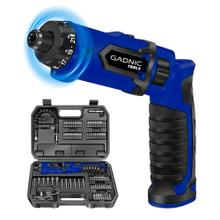 Destornillador Electrico inalámbrico D72 Gadnic bateria 1500mAh 230RPM par 7NM kit 87 accesorios