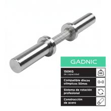 Mancuerna Olímpica GADNIC 5.6 Kg 50mm Acero Profesional Peso Ajustable