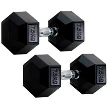 Mancuernas Hexagonale Gadnic Fit 7.5KG Goma 15kg Totales Outlet