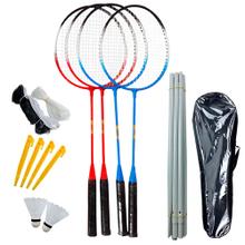 Juego De Badminton Gadnic Raquetas + Plumas + Red + Soporte + Bolso