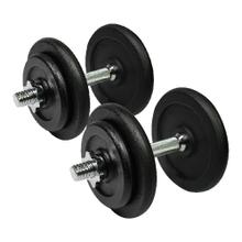 Mancuernas Gadnic Set x 2 Acero Macizo 34kg Total Trabas Regulables a Rosca
