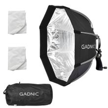Softbox Gadnic Profesional 8 Lados 55 Cm Diametro Con Rotula Para Flash  Doble Difusor Interior Plateado Portatil Para Fotografia