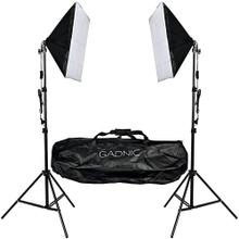 Kit par de Tripodes Gadnic + Softbox Iluminacion + Bolso Kit Profesional Fotografia  