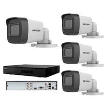Kit De 4 Cámaras De Seguridad Y Grabadora 4 Canales Hikvision