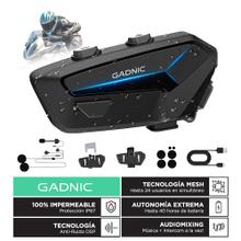 Intercomunicador De Moto Gadnic M7 Casco 24 pilotos MESH BT IP67 Cancelación DSP 