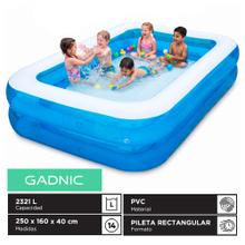 Pileta Inflable Rectangular Gadnic Familiar 2321 Lt PVC  250 x 160 x 40 cm