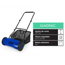 Cortadora de Césped Manual Gadnic 5 Cuchillas Acero Helicoidal Bolsa 30L