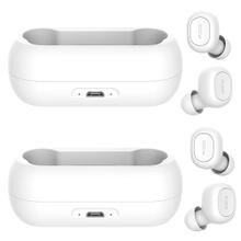Kit x 2 Auriculares Bluetooth QCY T1C Manos Libres Inalámbrico IPX5 Blanco