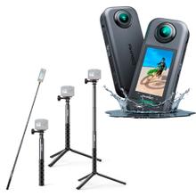 Kit Camara De Accion Akaso 360 57K 48MP Dual Sensor Estabilizacion Horizon Steady WiFi Bluetooth Pantalla Tactil + Palo de Selfie Akaso Extensible