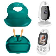 Kit Baby Call Gadnic Cámara Monitor Seguridad Bebes Intercomunicador + Set de Alimentación para Bebés Gadnic Silicona