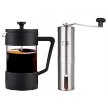 Set Barista Molinillo Cafe Manual + Cafetera Prensa Francesa Manual 