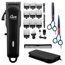 Kit Cortadora de Pelo Recargable CARE + Tijeras + Estuche x2