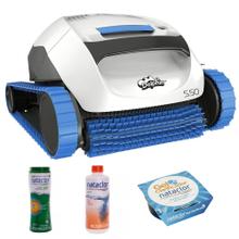 Robot Barrefondo Dolphin S50 + Cloro 1KG + Alguicida 1L + Gel Clarificador 75G