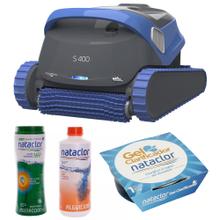 Robot Barrefondo Dolphin S400 + Cloro 1KG + Alguicida 1L  + Gel Clarificador 75GR
