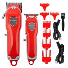 Maquina Para Cortar El Pelo Profesional Kemei KM-3911 Recargable Patillera con Accesorios 