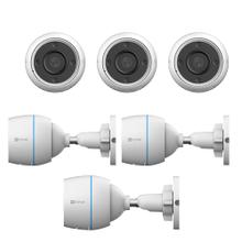Kit Cámara De Seguridad IP Ezviz WiFi 2mp FHD H3C Visión Audio x 3 unidades 