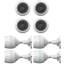 Kit Cámara De Seguridad IP Ezviz WiFi 2mp FHD H3C Visión Audio x 4 unidades 
