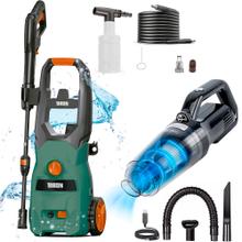 Kit Hidrolavadora Eléctrica 110 Bar Y Aspiradora De Mano 120W Gadnic 