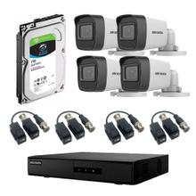 Kit Cámara de Seguridad Plástica Hikvision x4  DVR 4CH  Disco Duro 1TB