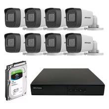 Kit Cámara de Seguridad Plástica Hikvision x8  DVR 8CH  Disco Duro 1TB