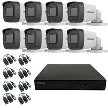 Kit Cámara de Seguridad Metálica Hikvision x8  DVR 8CH  Balún x8