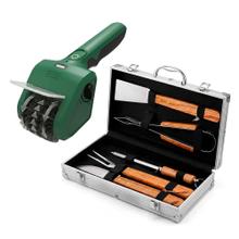 Kit Parrilla Gadnic Cepillo Electrico Bron Recargable Mas Set Premium 5 Piezas Acero Inoxidable Con Estuche