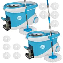 Mopa Gadnic Clean Dream con Balde Escurridor Centrífugo c Pedal Lampazo 360 Kit x2