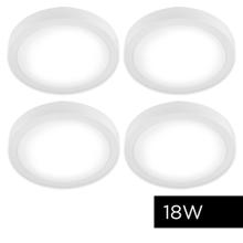 Kit x4 Plafon Lampara techo Led Gadnic Frio Redondo 18W