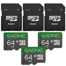 Kit De 3 Memorias Micro SD Gadnic 64GB Clase 10 Adaptador Incluido