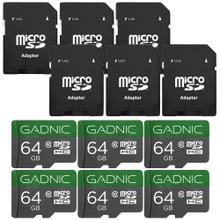 Kit de 6 Memorias Micro SD Gadnic 64GB Clase 10 Adaptador Incluido