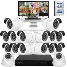 Kit DVR 16 Canales + 14 Cámaras CCTV Exterior + 2 CCTV Interior