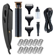 Kit Barbería Profesional Gadnic Cortadora de Pelo T900 Patillera + Navajas y Porta Navajas