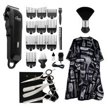 Set Peluquería Tijera de Pulir Navaja + Capa de peluquería + Brocha + Cortadora de Pelo Recargable