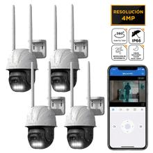 Kit x4 Cámara de Seguridad Skyworth Dual Light 4MP WiFi Exterior/Interior IP66 Con Visión Nocturna