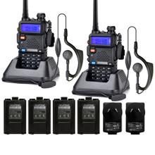 Handy Baofeng UV-5R Kit x2 Bi-Banda 5w Hasta 12km + 4 Baterías y 2 Manos Libres