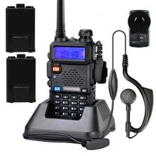 Handy Baofeng UV-5R Bi-Banda 5w 128CH Hasta 10km + 2 Baterías 1800mAh y Manos Libres