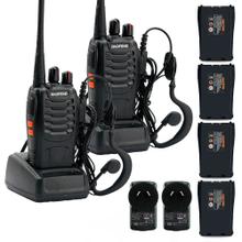 Handy Baofeng BF-888S Kit x2 5w 16CH UHF Hasta 10km + 4 Baterías y 2 Manos Libres